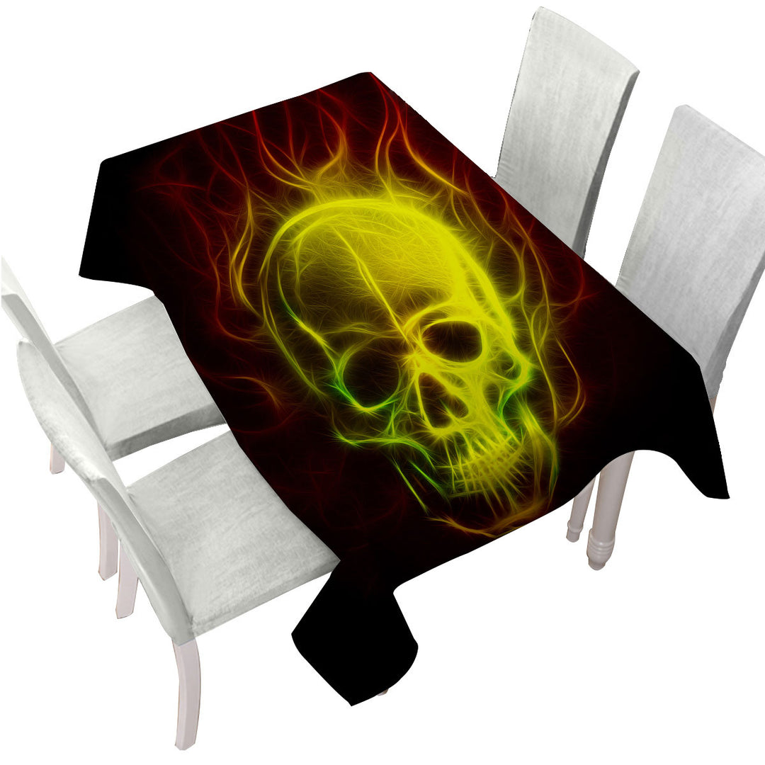 Thrilling Electric Skull Table Cover