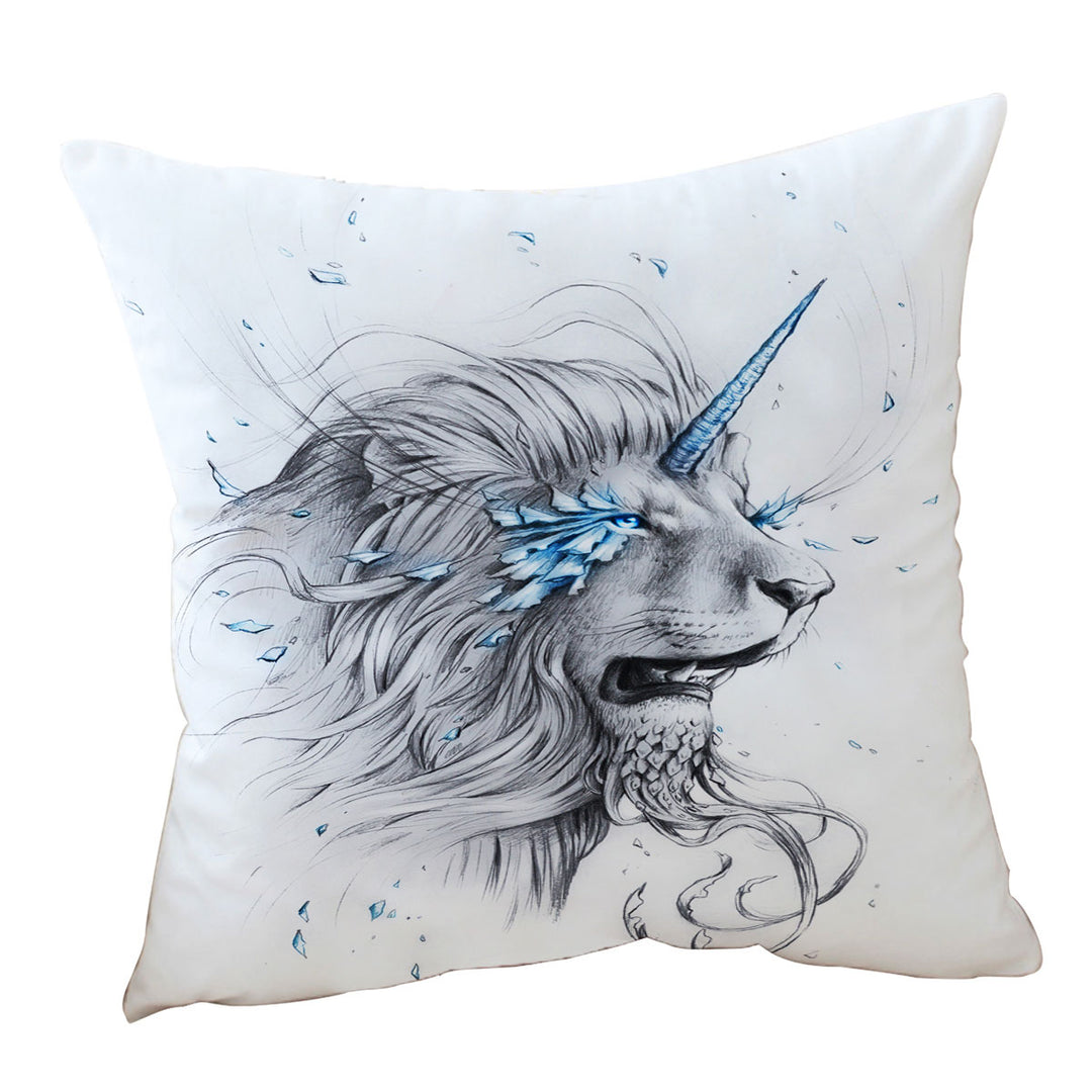 Throw Pillow Covers with Animal Drawings Lion Soul