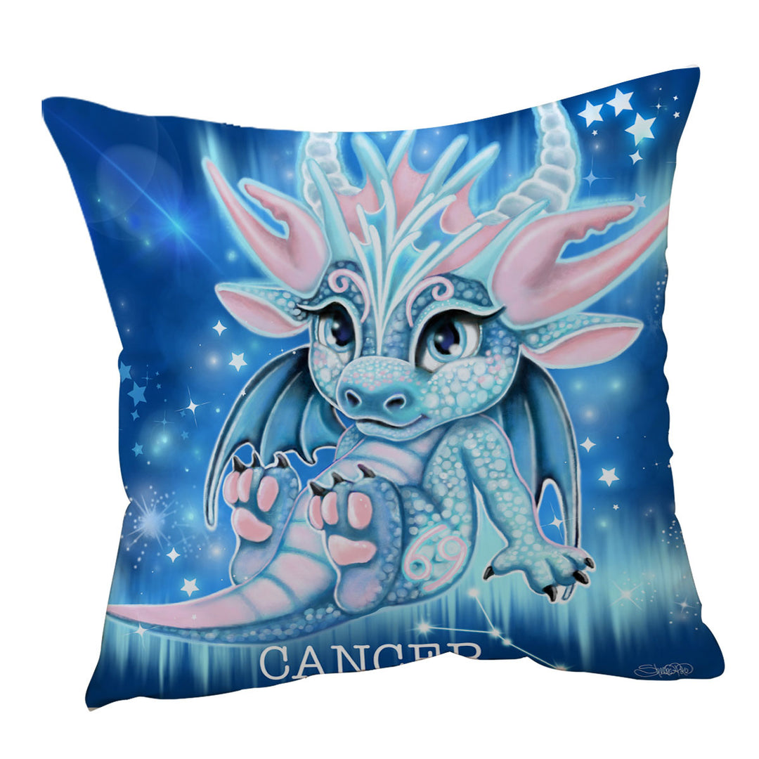 Throw Pillows Gift Ideas for Kids Fantasy Art Cancer Lil Dragon