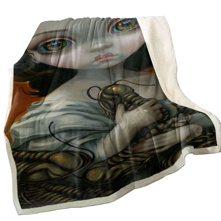 Throws with Trilobites Prehistoric Creatures and Beautiful Girl