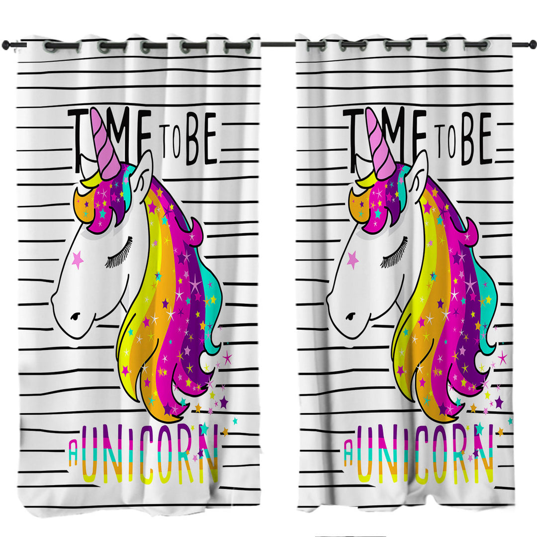 Time to be a Unicorn Curtains