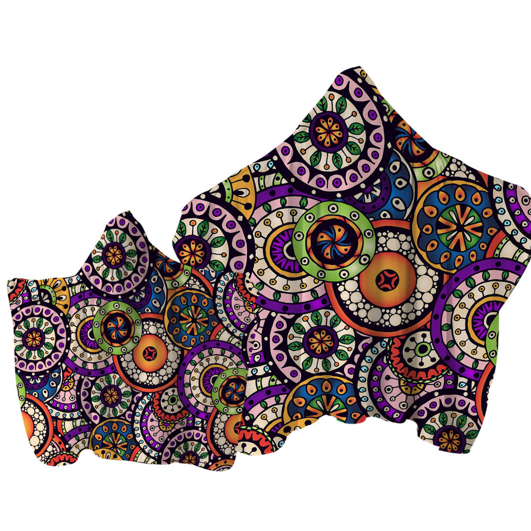 Towel Hoodie with Multi Colored Mandalas Stack