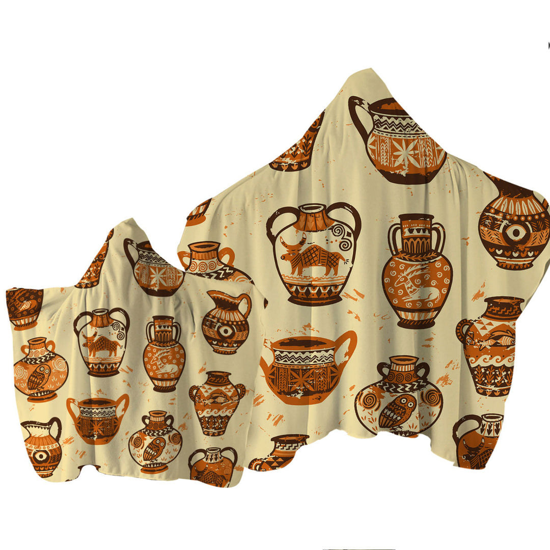 Towel with Hood with Ancient Urns