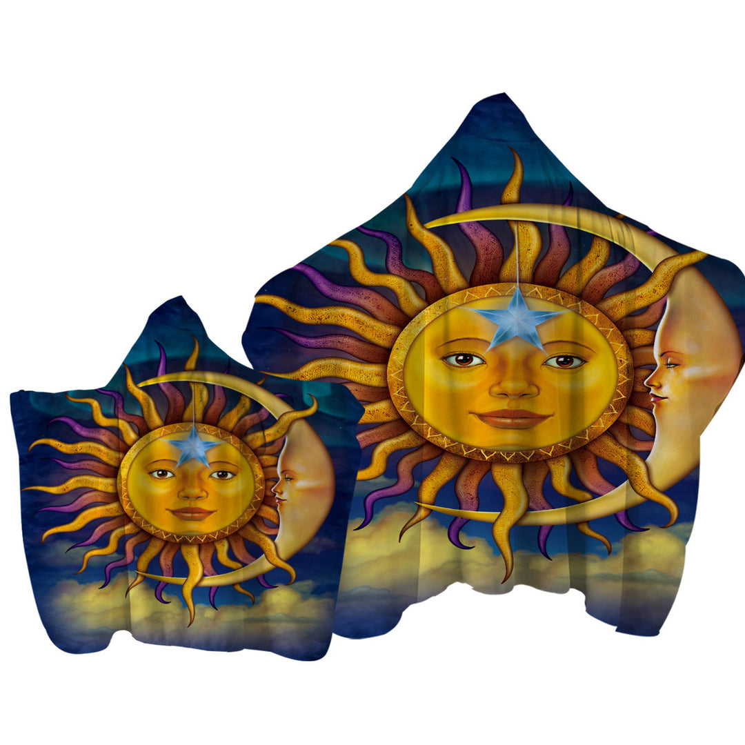 Towel with Hood with Star Sun Moon