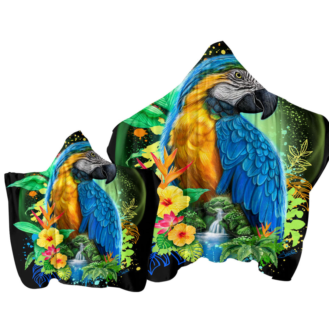 Towel with Hood with Tropical Spirit Ara Macaw