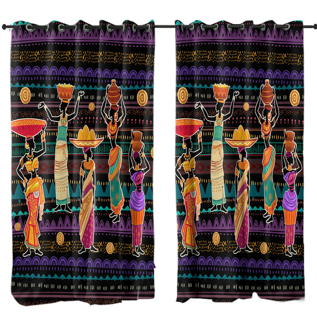 Traditional African Pattern Women Curtains for Bedroom