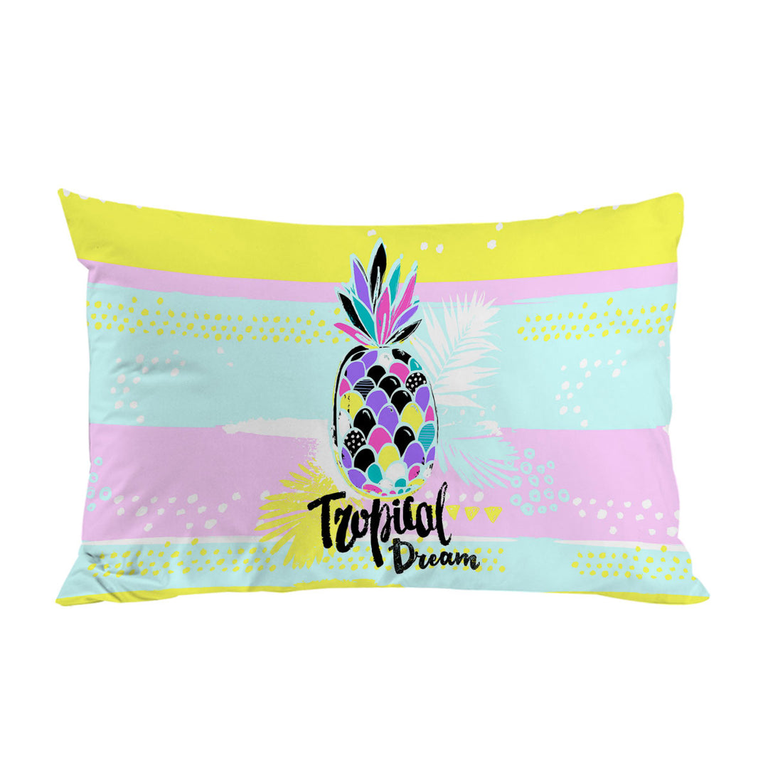 Tropical Dream a Multi Colored Pineapple Pillowcase