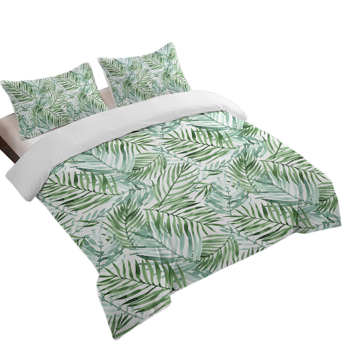 Tropical Mood Green Palm Leaves Best Duvet Covers