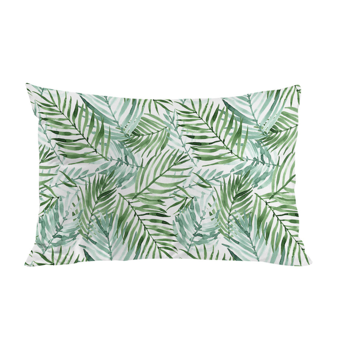 Tropical Mood Green Palm Leaves Pillowcases