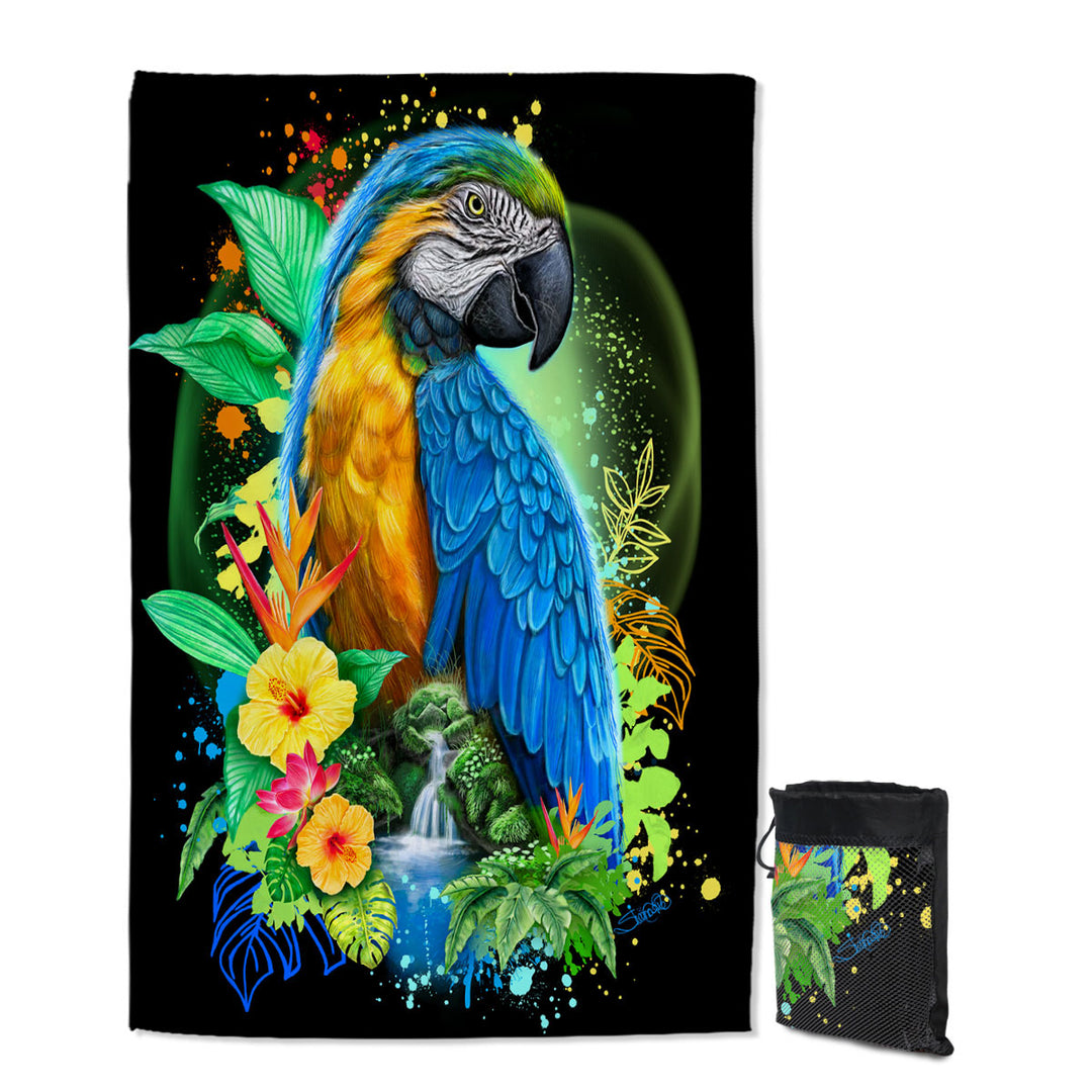 Tropical Spirit Ara Macaw Quick Dry Lightweight Beach Towel for Travel