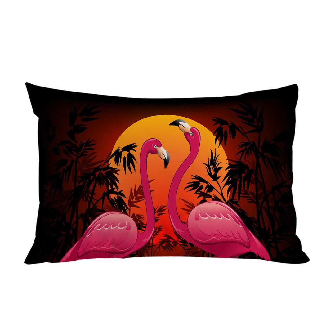 Tropical Sunset Flamingos Pillowcases