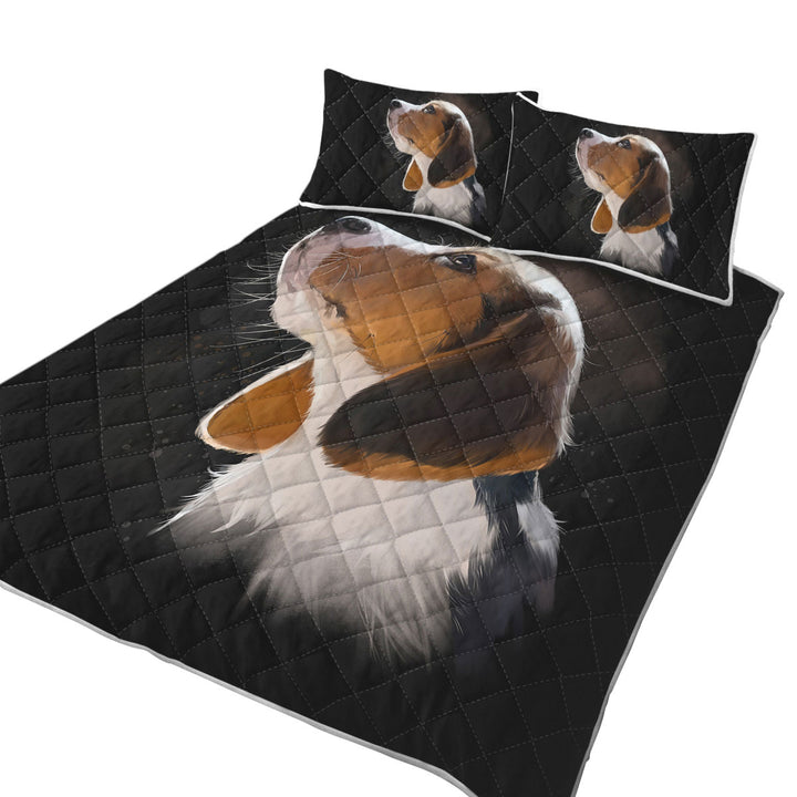 Twin Quilt with Adorable Dog Portrait
