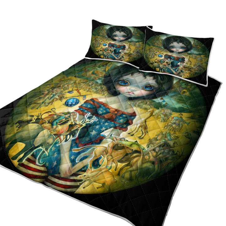 Twin Quilt with Art Painting Bosch Circus Girl