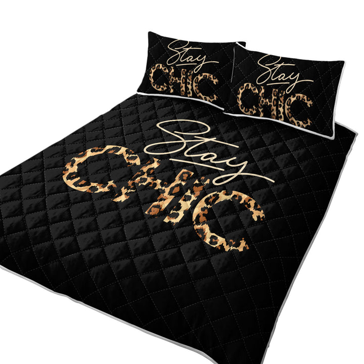 Twin Quilt with Cool Leopard Pattern Stay Chic