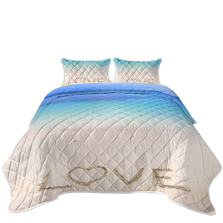 Twin Quilt with The Beach of Love