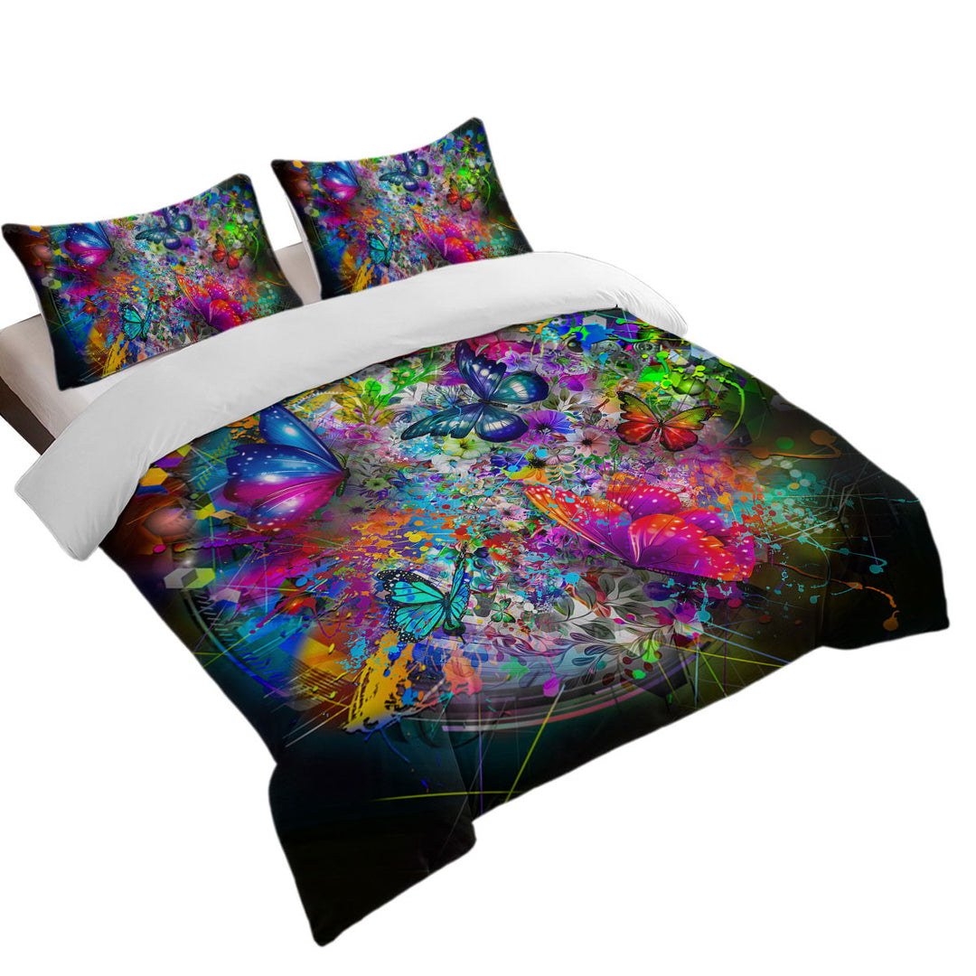 Twin xl Duvet Covers with Cool Butterflies and Flowers Craziness
