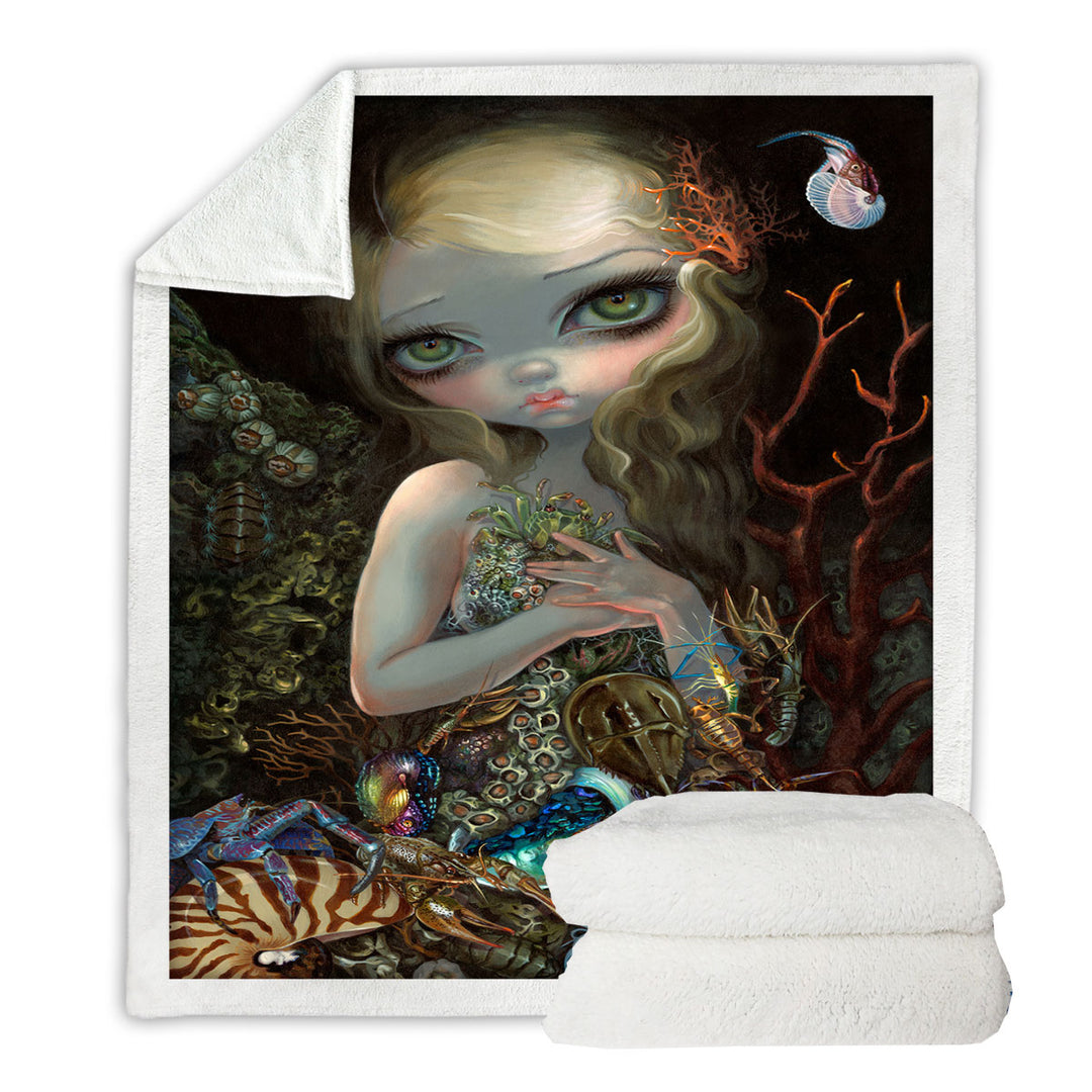 Underwater Throws Art Girl and Her Soft Shell Creatures