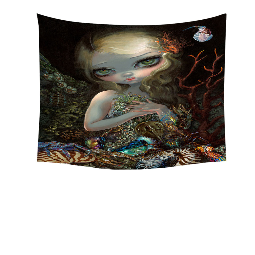 Underwater Wall Decor Prints Art Girl and Her Soft Shell Creatures