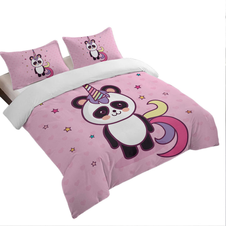 Unicorn Panda King Duvet Cover set
