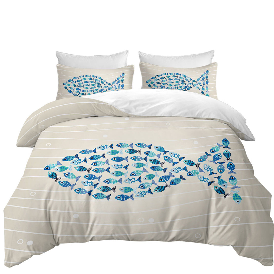 Unique Blue Turquoise Fish of Fish Oversized King Duvet Cover