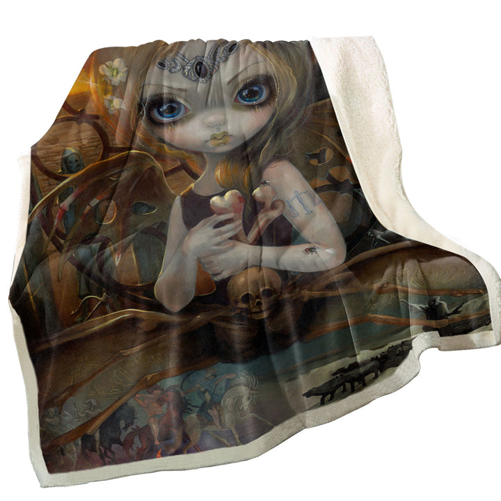 Unique Throw Blankets Fine History Art Unseelie Court Famine Spider Fairy