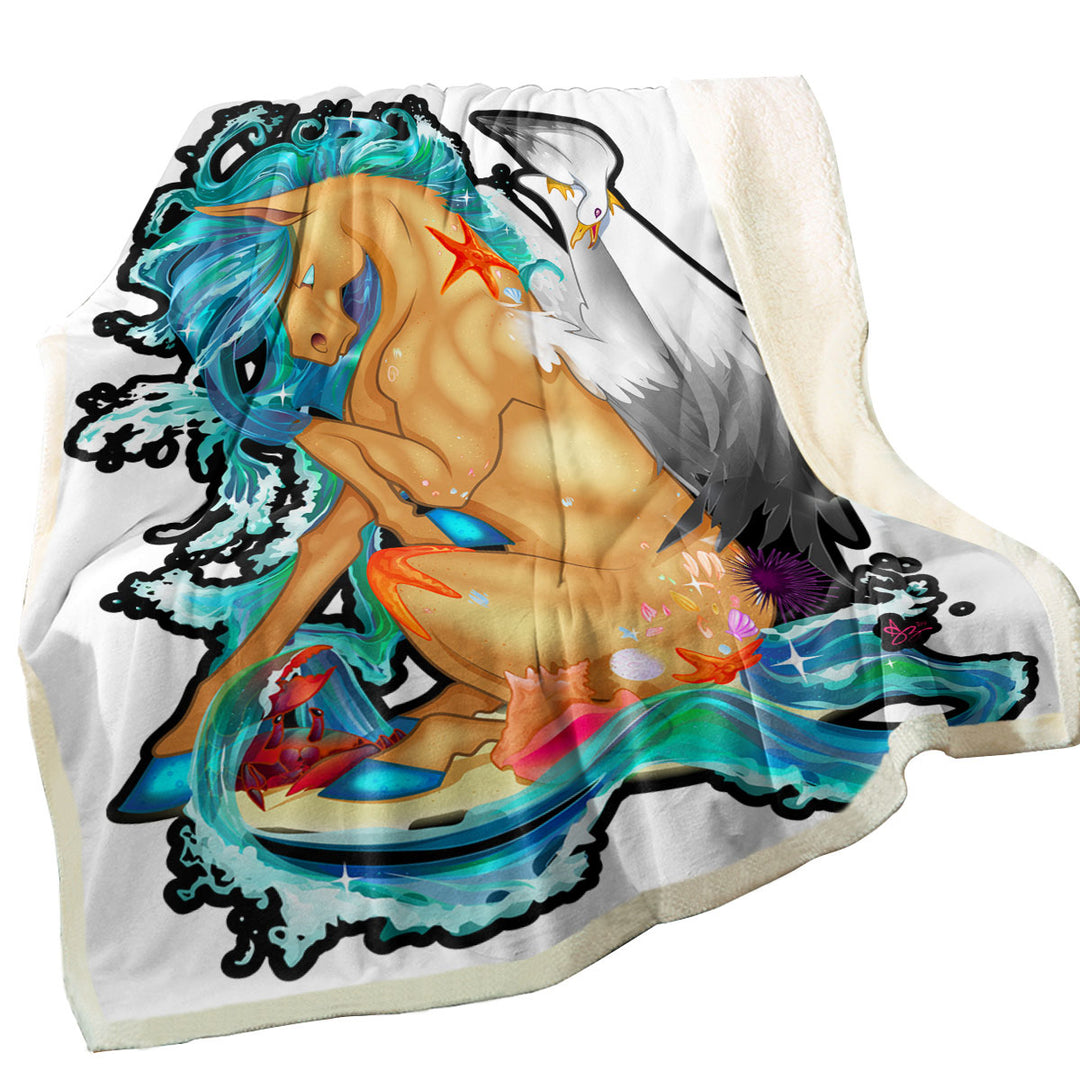 Unique Throws Cool Beach Ocean Rudicorn