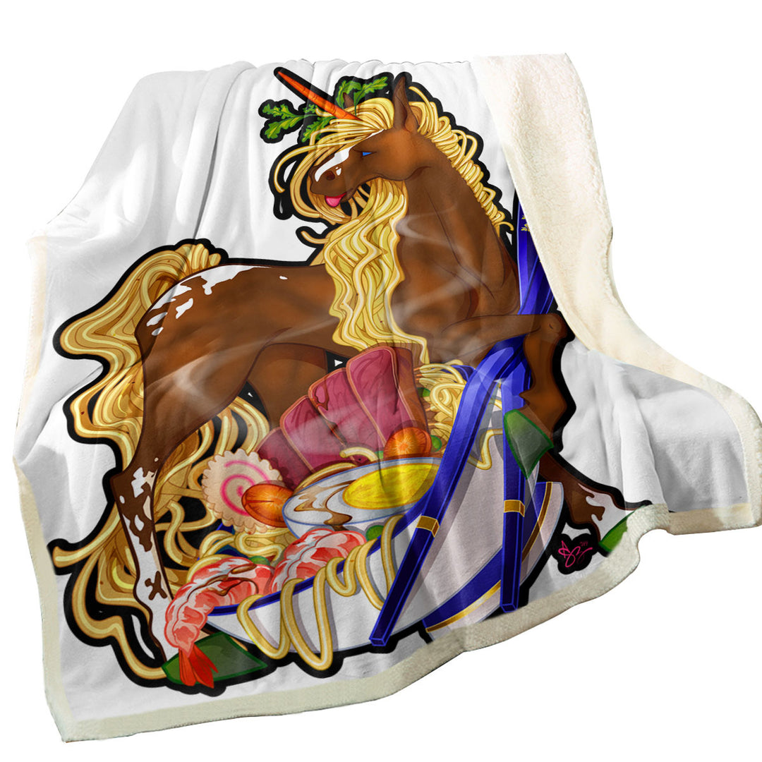 Unique Throws Ramen Noodles Chopsticks Funny Unicorn