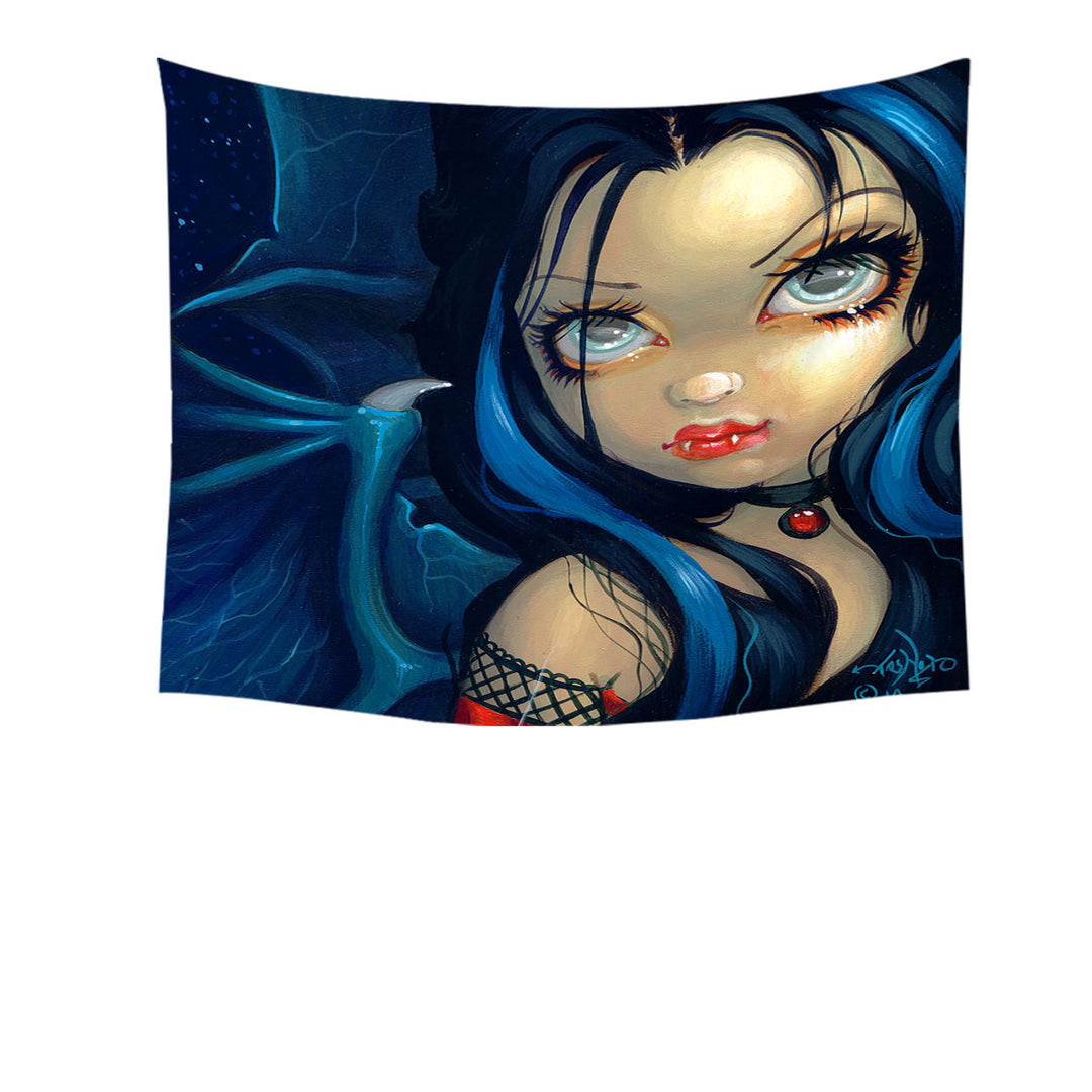 Vampire Tapestry Faces of Faery _113 Vampire Dragon Winged Girl