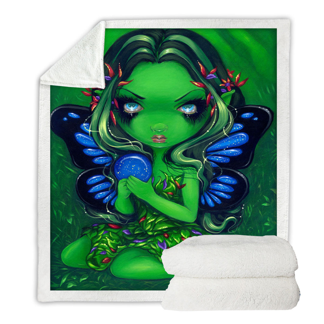 Verdant Green Forest Fairy Sofa Blankets