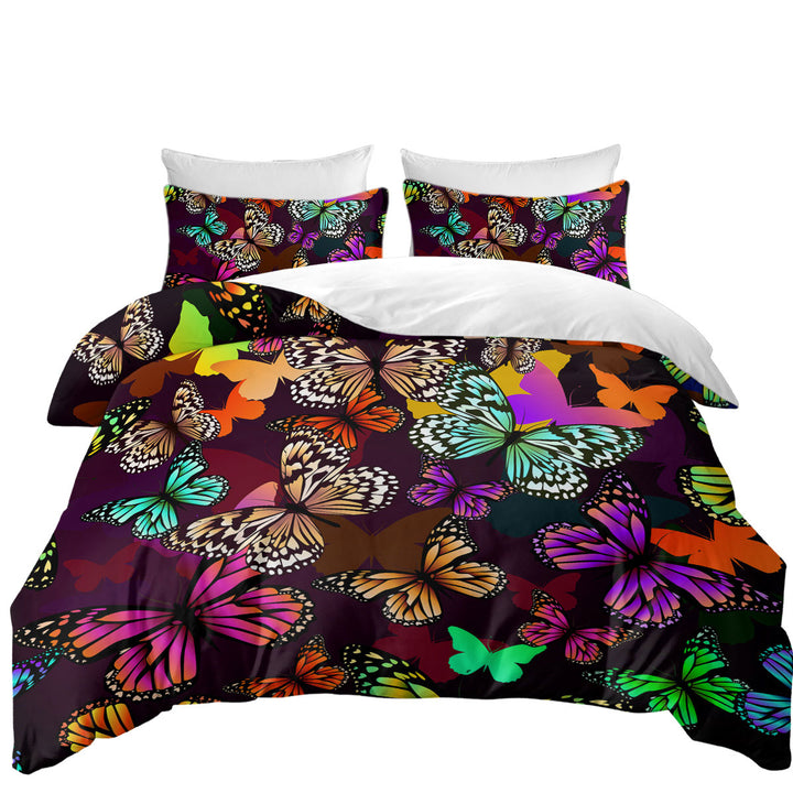 Vivid Colored Butterflies Duvet Covers