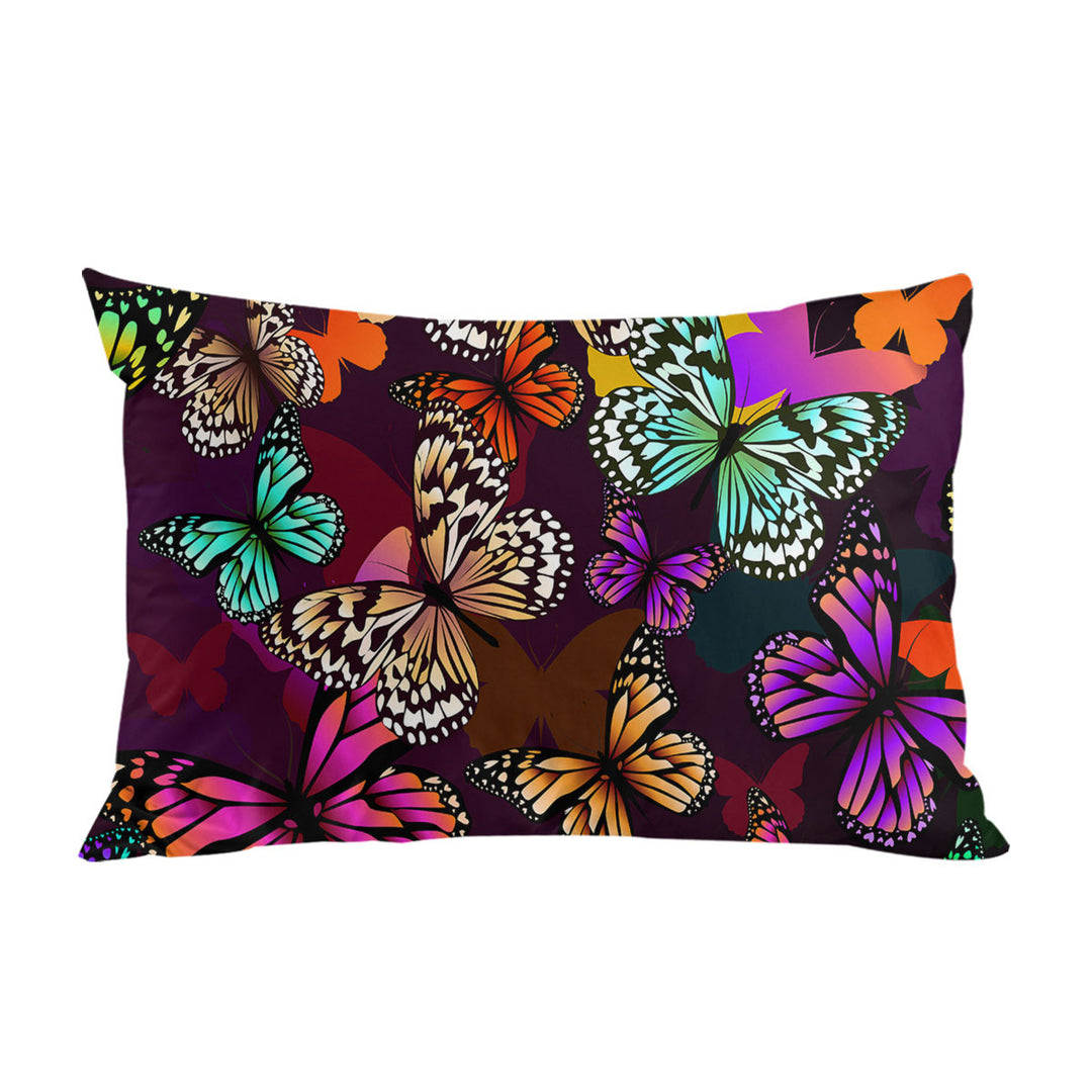 Vivid Colored Butterflies Pillow Cases