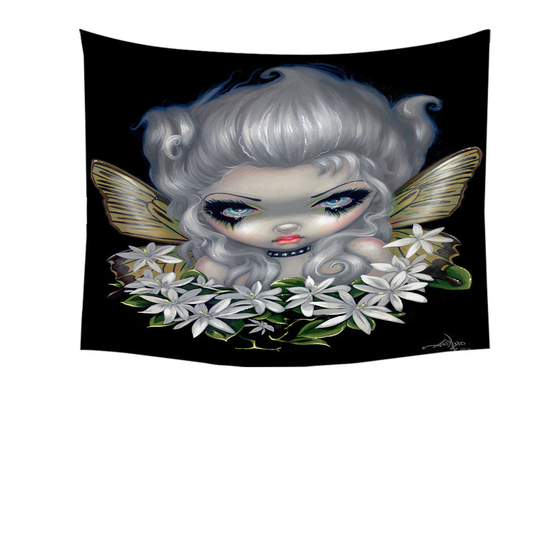 Wall Decor with White Flowers Starry Wild Jasmine Fairy