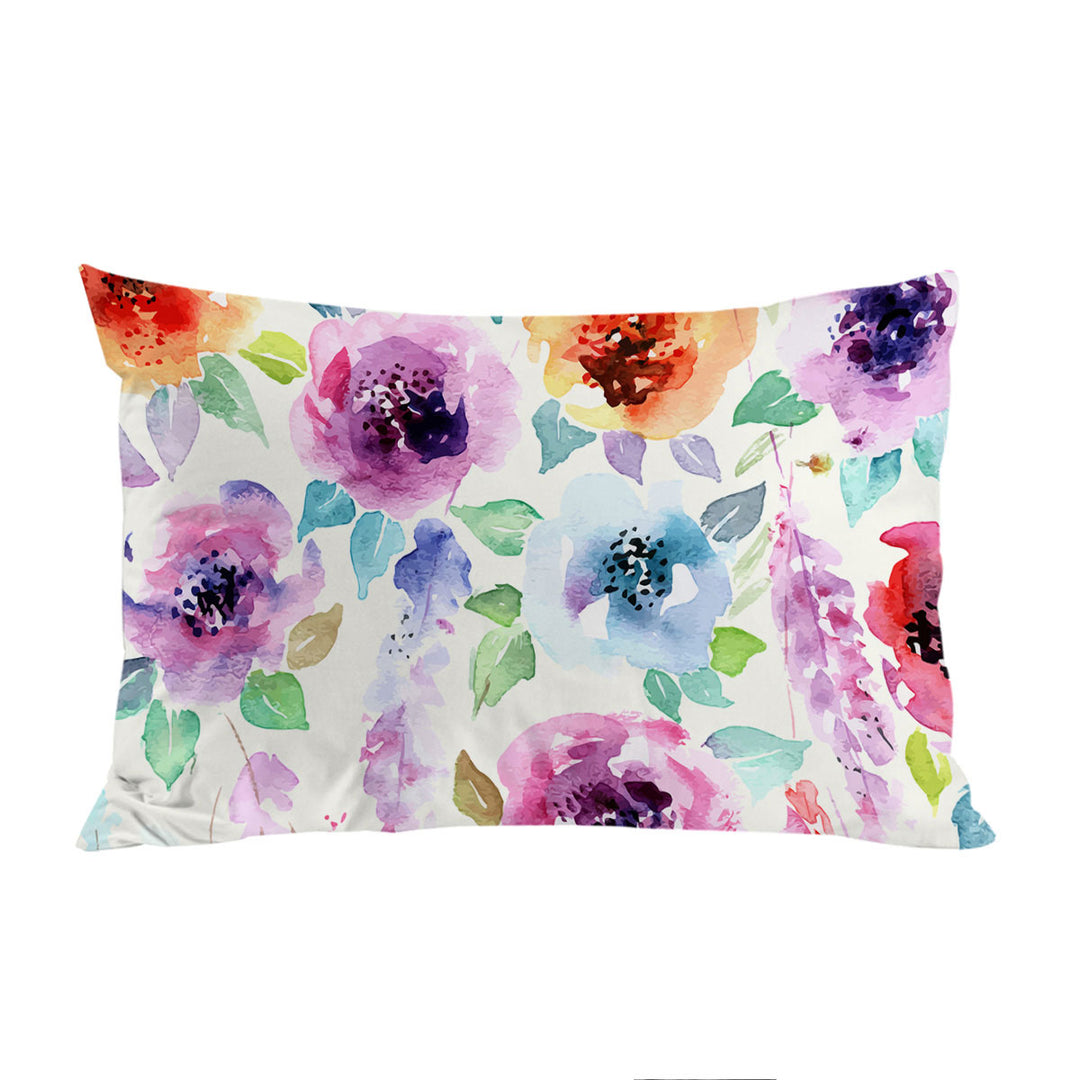 Watercolor Floral Painting Pillowcase