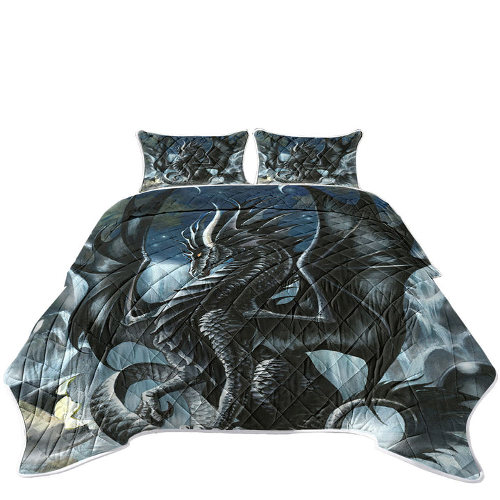 Waterfall Obsidian Black Dragon Quilt