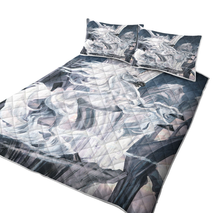 White Knight Horse Summer Quilt