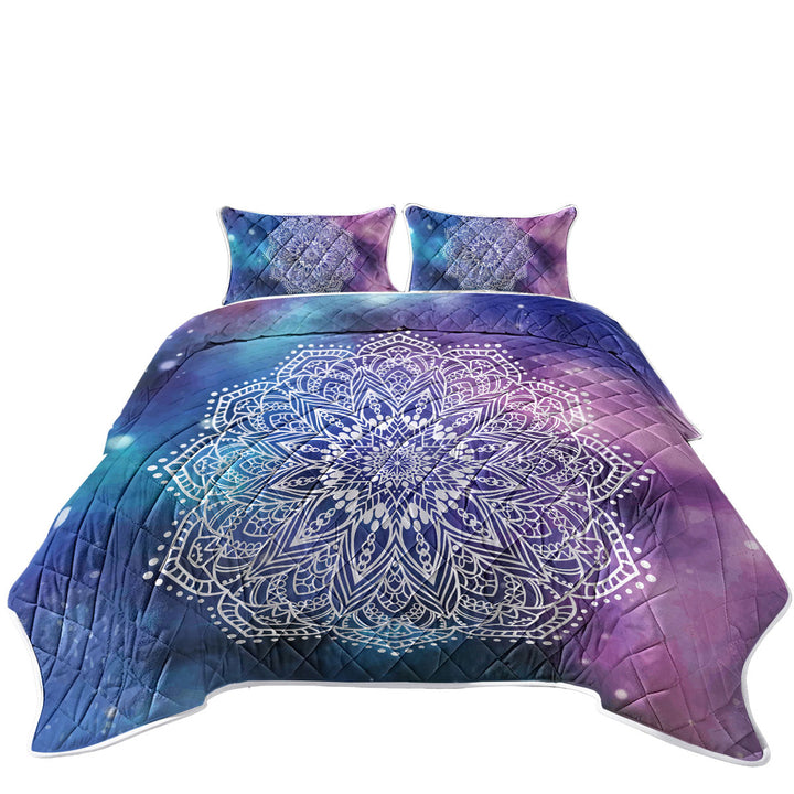 White Mandala Over Space Coverlets