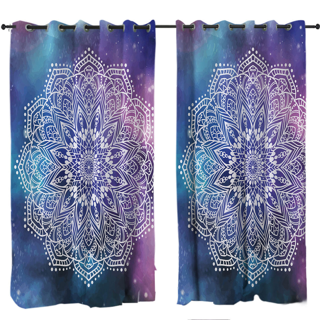 White Mandala Over Space Curtain