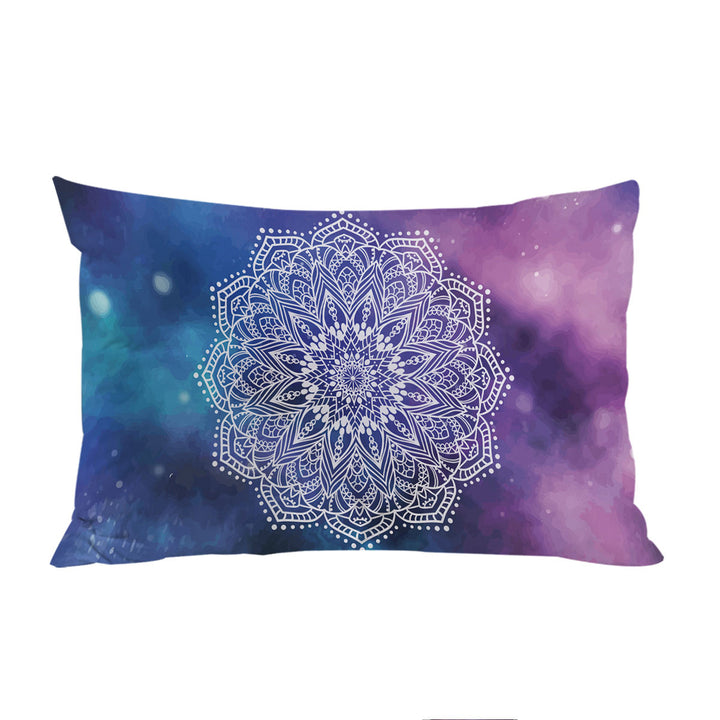 White Mandala Over Space Pillow Case Covers