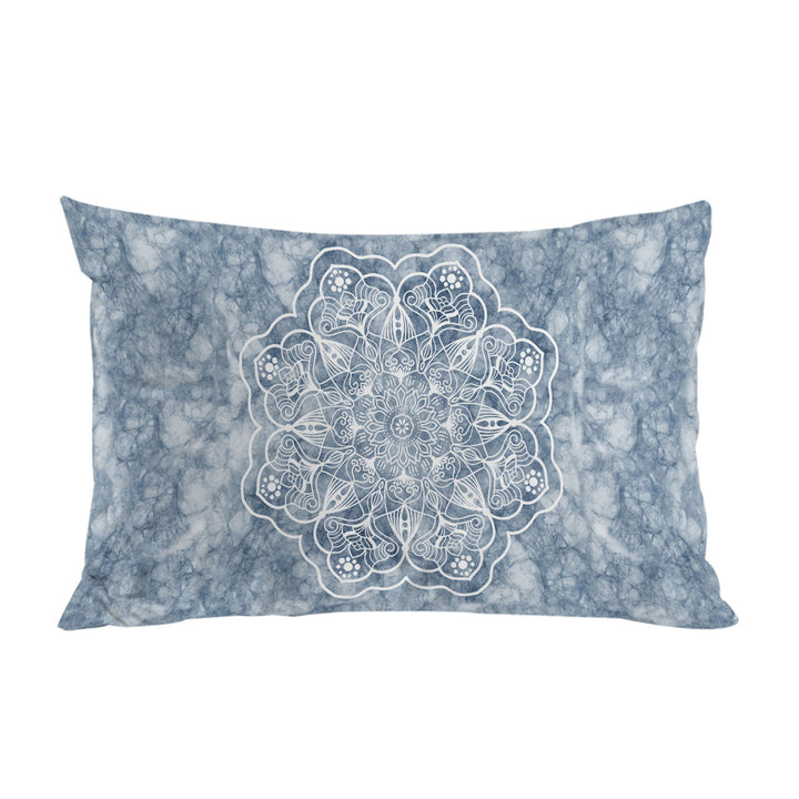 White Mandala on Greyish Marble Pillowcases