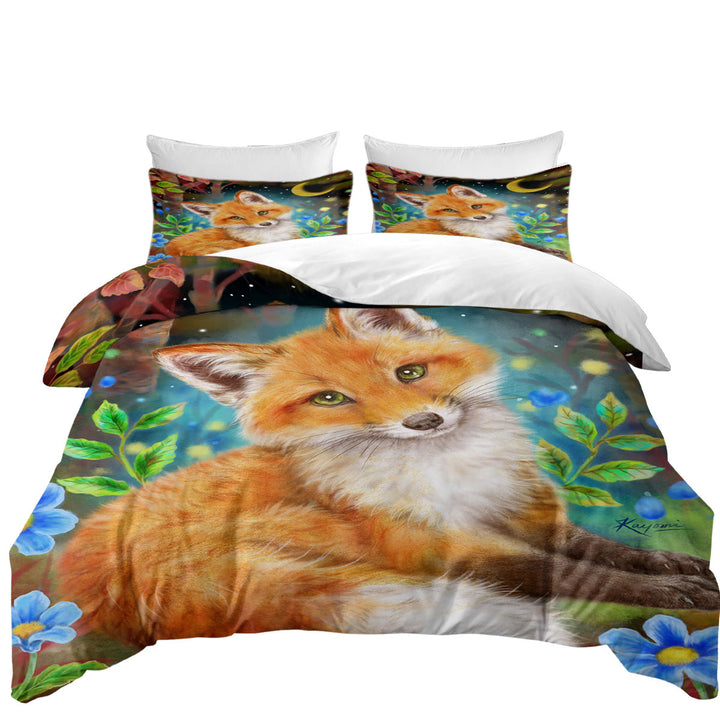Wild Animal Art Paintings Fox in the Forest Bed Covers