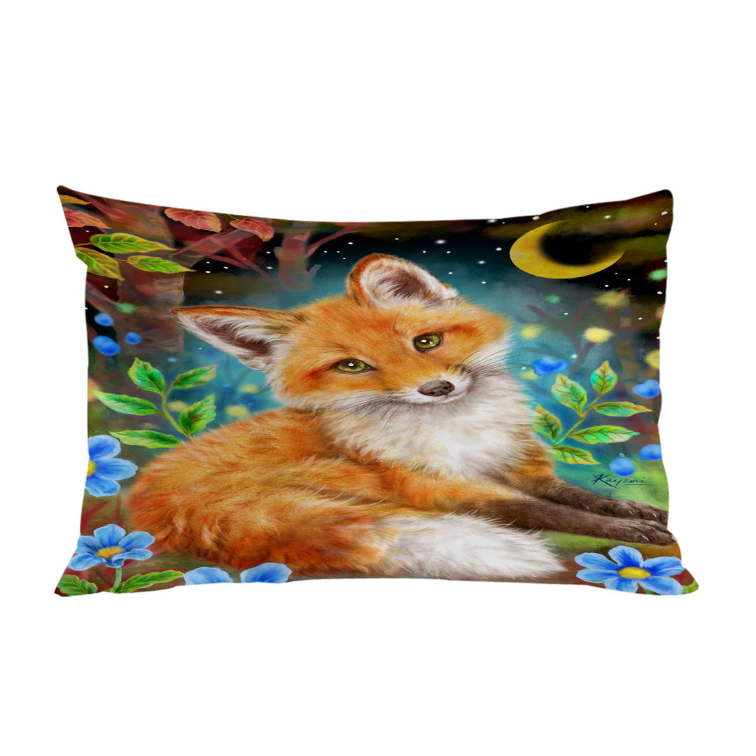 Wild Animal Art Paintings Fox in the Forest Pillow Cases