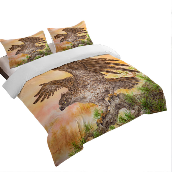 Wild Life Animal Art Powerful Hawk Duvet Cover