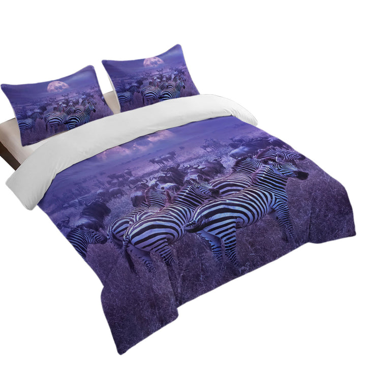 Wildebeest and Zebra in the Wild Twin Duvet Covers