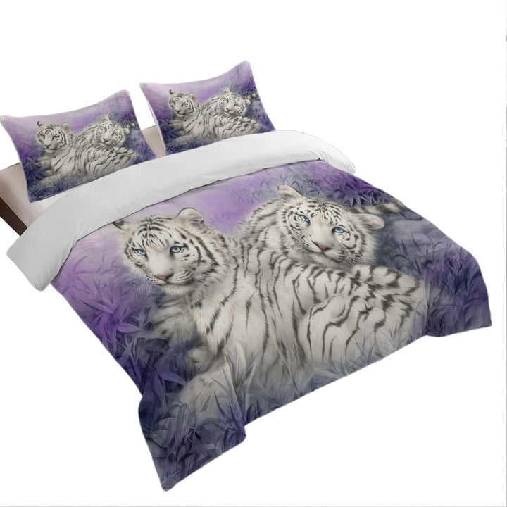 Wildlife Animal Art White Tiger Couple Good Duvet Covers