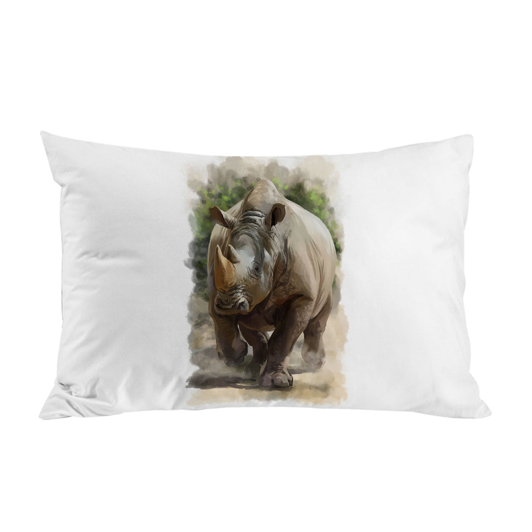 Wildlife Art Painting Rhino Pillow Cases