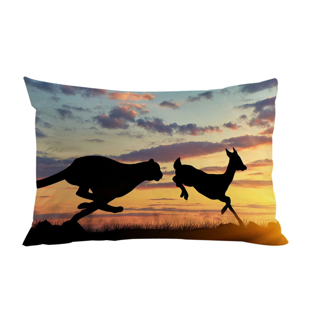 Wildlife Sunset Cheetah VS Impala Pillowcase
