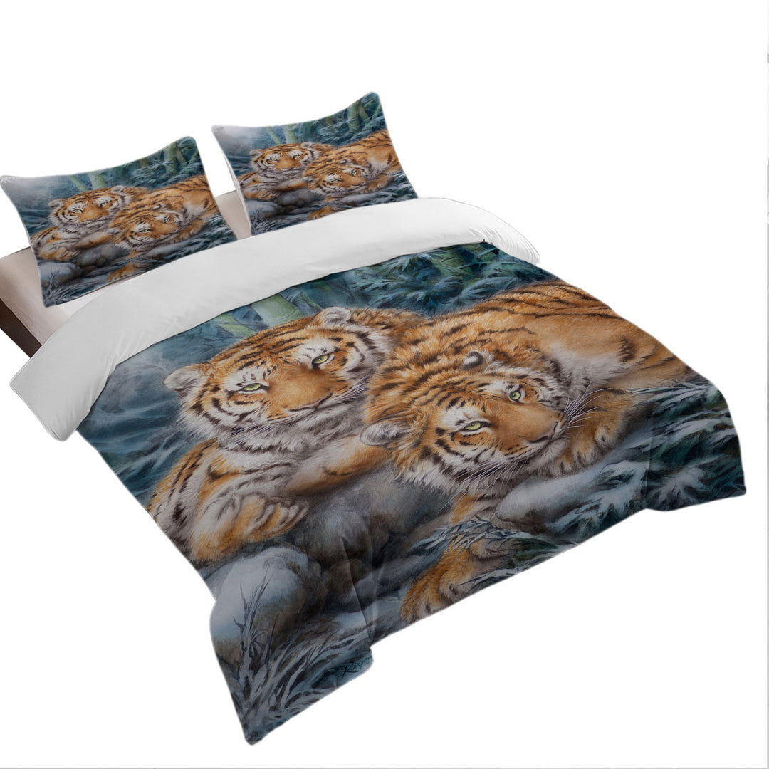 Winter Bamboos Wild Tigers Quilt Cover Sets