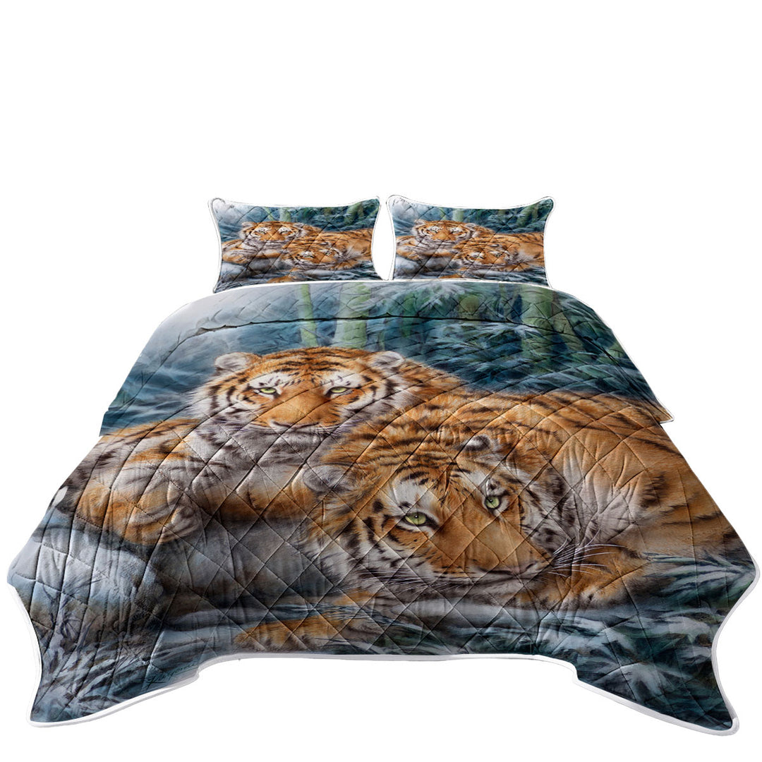 Winter Bamboos Wild Tigers Quilt