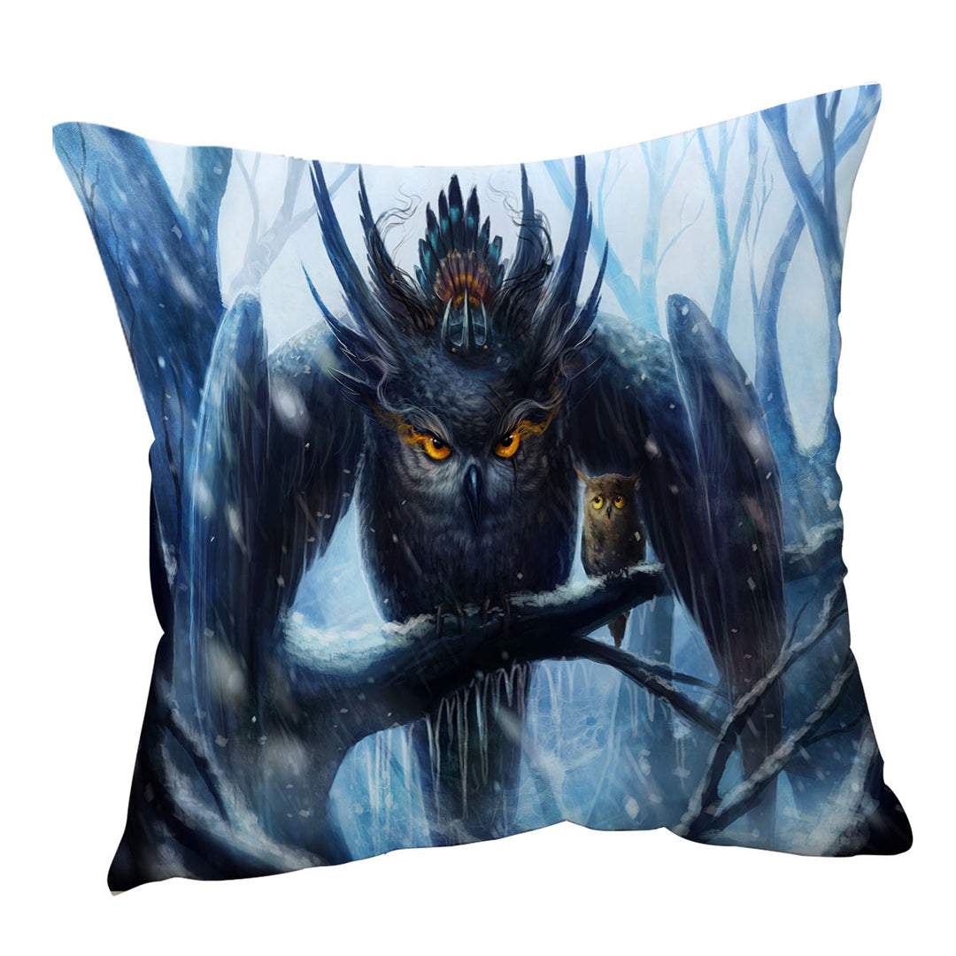 Winter Forest Mother Owl Cushions