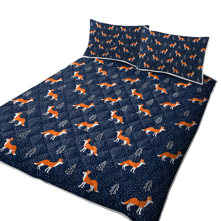 Winter Fox Pattern Summer Quilt